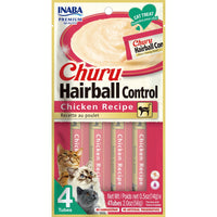 Inaba Churu Hairball Control Chicken Recipe Lickable Cat Treats, 4 Pack