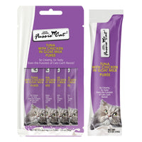 Fussie Cat Premium Tuna With Chicken In Goat Milk Puree Lickable Cat Treat, 4-2Oz Tubes