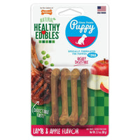 Nylabone Healthy Edibles Puppy Natural Long Lasting Lamb & Apple Dog Chew Treats, X-Small/Petite