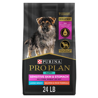 Purina Pro Plan Sensitive Skin And Stomach Large Breed Puppy Formula Dry Dog Food, Salmon And Rice, 24Lb