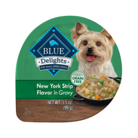 Blue Buffalo Divine Delights Small Breed Natural Wet Dog Food, Ny Strip Flavor In Hearty Gravy, 3.5-Oz - Pack Of 12