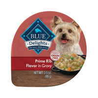Blue Buffalo Blue Divine Delights Small Breed Natural Wet Dog Food, Prime Rib Flavor In Hearty Gravy, 3.5-Oz