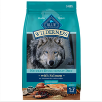Blue Buffalo Wilderness High Protein Large Breed Adult Dry Dog Food With Wholesome Grains, Salmon, 24Lb