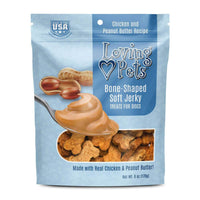 Loving Pets Bone-Shaped Chicken & Peanut Butter Soft Jerky Dog Treats