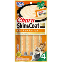Inaba Churu Skin And Coat Chicken Recipe Lickable Cat Treats, 4 Pack