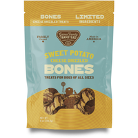 Gaines Family Farmstead Cheese Drizzled Sweet Potato Bones Dog Treats, 8Oz