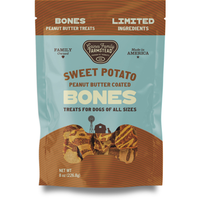 Gaines Family Farmstead Sweet Potato Bones With Peanut Butter Coating Dog Treats, 8Oz