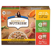 Rachael Ray Nutrish Beef + Chicken Chunks In Gravy Variety Pack Wet Dog Food, 12-13 Oz Cans