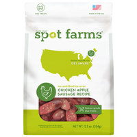 Spot Farms Chicken Apple Sausage Recipe All Natural Human Grade Dog Treats, 12.5Oz