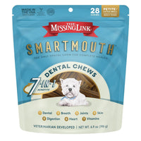 The Missing Link Smartmouth 7-In-1 Dental Chew Dog Treats For Petite/Extra Small Dogs