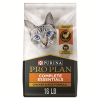 Purina Pro Plan Complete Essentials High Protein Dry Cat Food With Probiotics, Chicken And Rice Formula, 16Lb