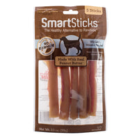 Smartbones Smartsticks Rawhide Alternative Peanut Butter Dog Treats, 10 Pack