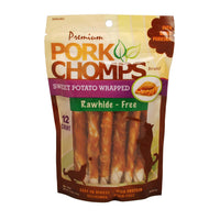 Pork Chomps Sweet Potato Flavor Twists Dog Treat, 12pack