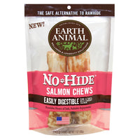Earth Animal No-Hide Rawhide Alternative Dog Treat Chews, Wild-Caught Salmon, 2 Pack