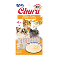 Inaba Churu Creamy Lickable Cat Treat, Chicken Recipe 4-0.5Oz Tubes