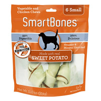 Smartbones Small Sweet Potato Rawhide Alternative Chews Dog Treats, 6 Pack