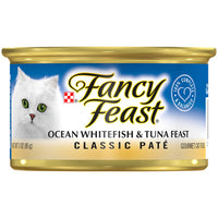 Fancy Feast Classic Grain-Free Ocean Whitefish & Tuna Feast Pate Wet Cat Food
