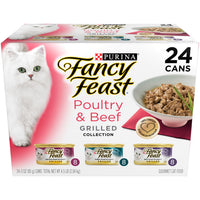 Fancy Feast Purina Grilled Poultry & Beef Collection Variety Pack Wet Cat Food, 24-3Oz