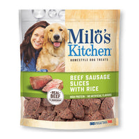 Milo's Kitchen Beef Sausage Slices With Rice Dog Treat