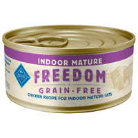 Blue Buffalo Freedom Grain-Free Chicken Recipe Wet Cat Food For Indoor Mature Cats, 5.5Oz