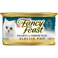Fancy Feast Purina Salmon And Shrimp Feast Classic Grain Free Wet Cat Food Pate