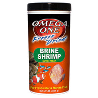 Omega-One Freeze-Dried Brine Shrimp Freshwater & Marine Fish Food Treat, 1.28Oz