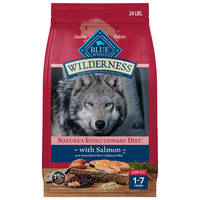 Blue Buffalo Wilderness High Protein Natural Adult Dry Dog Food Plus Wholesome Grains, Salmon, 24Lb