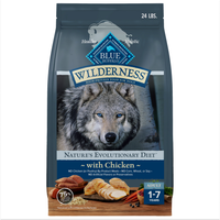 Blue Buffalo Wilderness High Protein Natural Adult Dry Dog Food Plus Wholesome Grains, Chicken, 24Lb