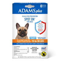 Adams Plus Flea & Tick Prevention Spot On For Dogs, Medium Dogs 15-30 Lbs