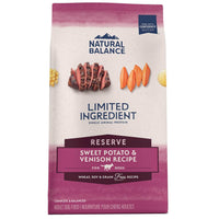 Natural Balance Limited Ingredient Reserve Grain Free Sweet Potato & Venison Recipe Dry Dog Food, 12Lb