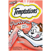 Temptations Creamy Puree With Salmon Lickable, Squeezable Cat Treats, 4-Pack Of 1.7 Oz Pouches