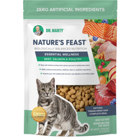 Dr. Marty Nature's Feast Essential Wellness Beef, Salmon And Poultry Freeze Dried Raw Adult Cat Food, 12Oz