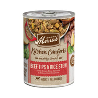 Merrick Kitchen Comforts Healthy And Natural Canned Adult With Gravy, Beef Tips And Rice Stew Wet Dog Food
