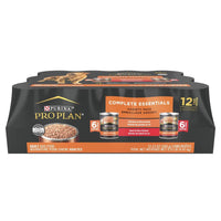 Purina Pro Plan Complete Essentials High Protein Chicken & Beef Pate Entrees Wet Dog Food, Variety Pack; 12 13Oz Cans