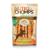Nutri Chomps Advanced Rawhide Free Chicken Wrapped Mini Twists Dog Treats, 6", 12ct