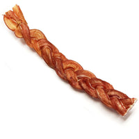 Tuesdays Natural Dog Thick Braided Odor Free Bully Sticks Natural Dog Chews, 12"