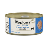 Applaws™ Natural Adult Wet Cat Food, Tuna Fillet & Crab In Broth, 5.5-Oz Pack Of 24