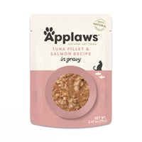 Applaws™ Natural Wet Cat Food, Tuna Flakes With Salmon In Gravy, 2.47 Oz Pouch Pack Of 12