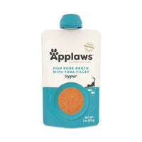 Applaws™ Natural Wet Cat Food, Fish Bone Broth With Tuna Fillet Spout Pouch, 3 Oz Pack Of 12