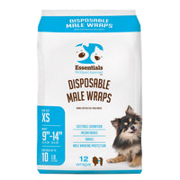 Essentials Disposable Male Wrap Dog Diapers - 12 Pack, 1XS